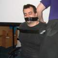The prisoner is prepared for interrogation.