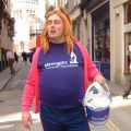 Tigger collecting as Vicky Pollard around Bow Lane at lunchtime.