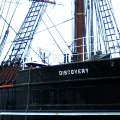 The starboard side of the RRS Discovery.